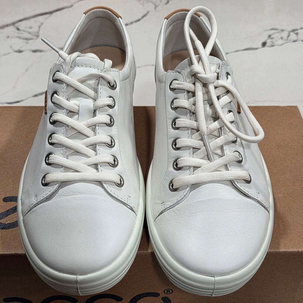 Ecco Soft 7 W Shoe Lace Up Triple White Size 9-9.5 Women's - Picture 4 of 7
